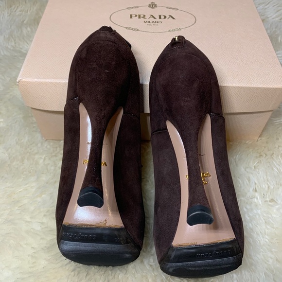 PRADA Suede Ankle Platform Booties - Picture 3 of 16